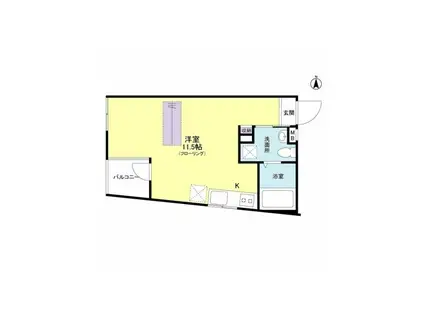 オットキューブ(ワンルーム/2階)の間取り写真