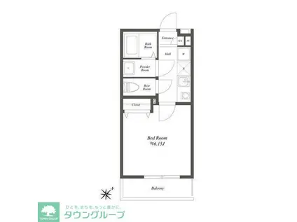 ブランミュール横浜鶴見III(1K/2階)の間取り写真