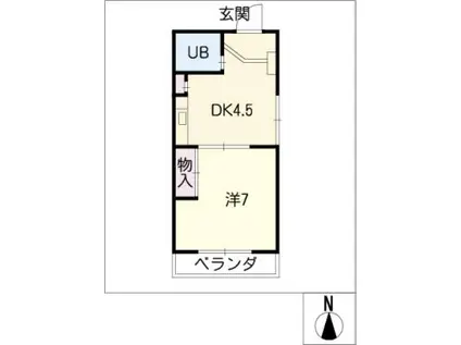ロイヤルマンションヨコチ(1DK/1階)の間取り写真