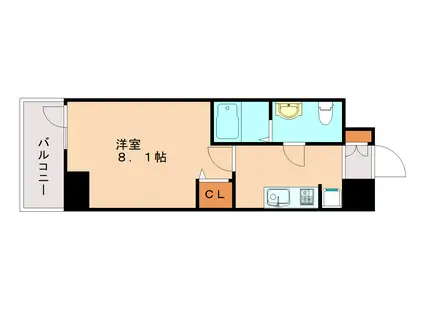 アドバンス神戸グルーブII(1K/3階)の間取り写真