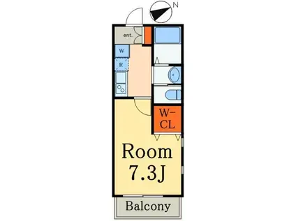 キャメル北松戸(1K/2階)の間取り写真