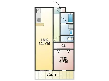 SOLA(1LDK/3階)の間取り写真