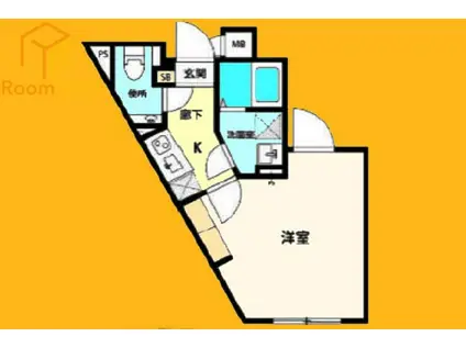 SKY RAINBOW KAMITAKADA(1K/2階)の間取り写真