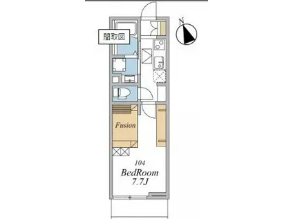 ウインドテラス津田沼II(1K/1階)の間取り写真