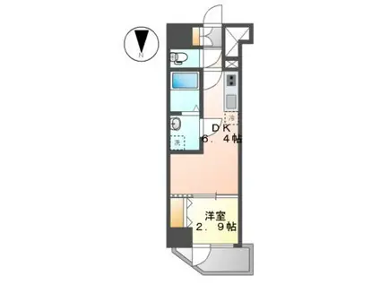 CREST TAPP名古屋山王(1DK/15階)の間取り写真