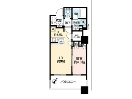 BRILLIA有明 SKY TOWER(1LDK/7階)の間取り写真