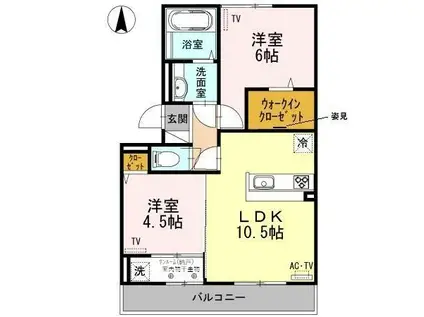 セーリオ(2SLDK/2階)の間取り写真