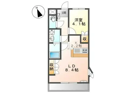 ルーエンハイム(1LDK/2階)の間取り写真