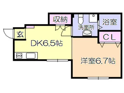 DAITO STYLE TINA(1DK/1階)の間取り写真