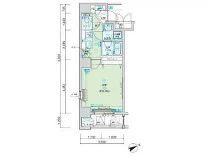 メインステージ上野(1K/6階)の間取り写真