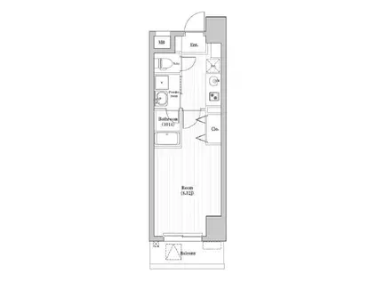 アーバンパーク三ノ輪II(1K/8階)の間取り写真