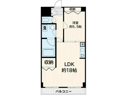 マイキャッスル久地(1LDK/4階)の間取り写真