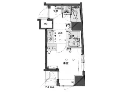 フォルトゥナ文京後楽園(1K/7階)の間取り写真