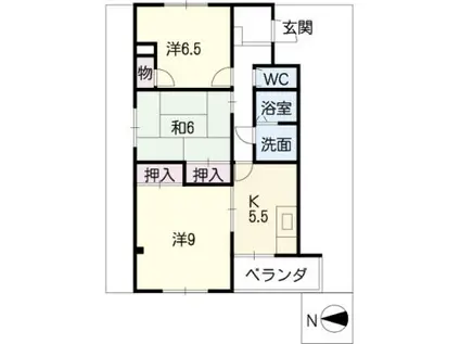 パレ・ヒロコウジ(3K/6階)の間取り写真