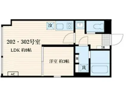 SKULD神楽坂 スクルド神楽坂(1LDK/3階)の間取り写真