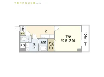 LEVIAS(1K/6階)の間取り写真