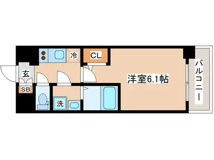 CION KOBE BAYSIDE(1K/8階)の間取り写真