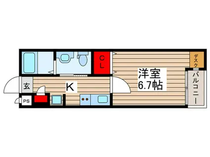SPINEL KITAKASHIWA(1K/2階)の間取り写真