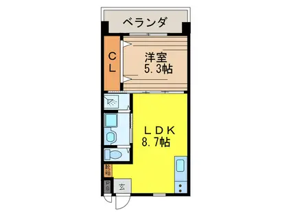 パタリロハウス3 PARTII(1LDK/4階)の間取り写真