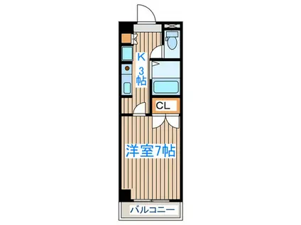 ハイツ河原町(1K/4階)の間取り写真