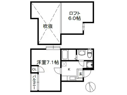 レーヴィ井尻 161(1K/1階)の間取り写真