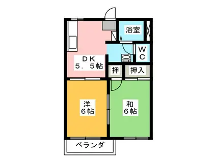 マーガレット(2DK/2階)の間取り写真