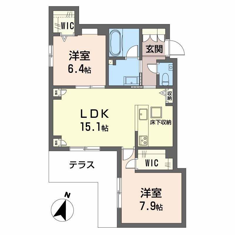 ベル エ ロンプラージュ(2LDK/1階)の間取り写真