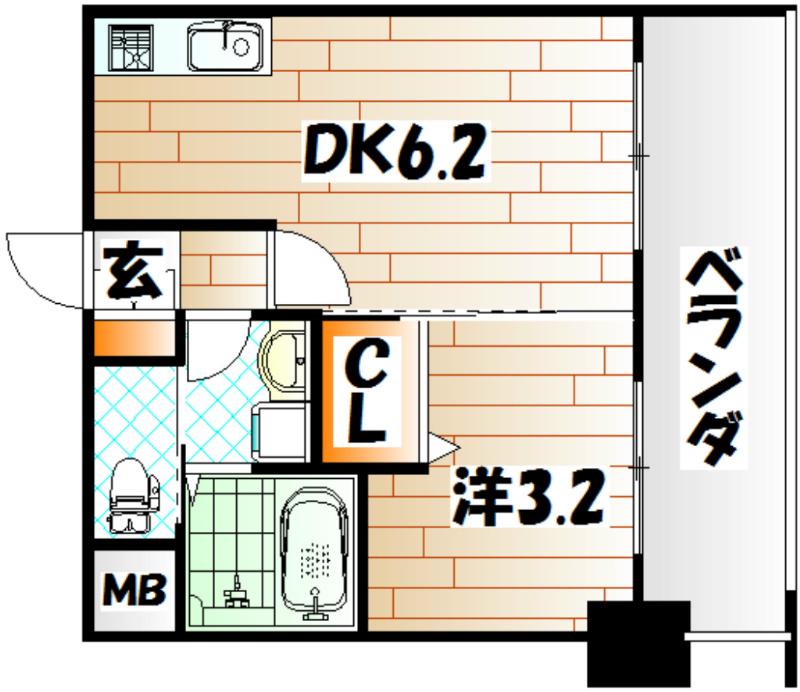 NO.71オリエントトラストタワー(1DK/26階)の間取り写真