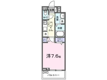 ヒカルサ四日市中部イースト(1K/2階)の間取り写真