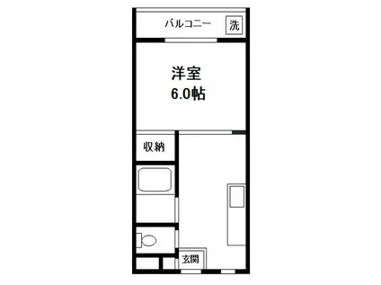 コーポ田中(1DK/2階)の間取り写真