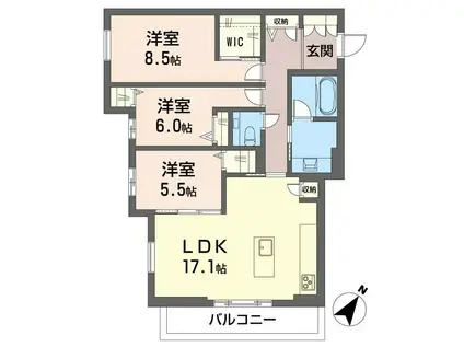 ル・ヴァンヴェール(3LDK/2階)の間取り写真