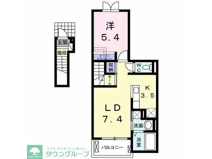 ルミナスコート光が丘(1LDK/2階)の間取り写真