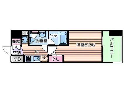 クレストフォルム大阪天満橋(1K/8階)の間取り写真