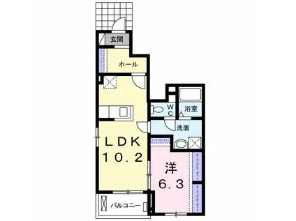 エスポワール(1LDK/1階)の間取り写真