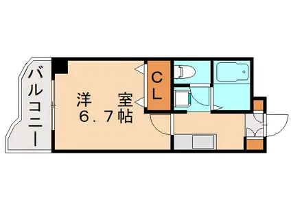 カサーレ三ヶ森(1K/3階)の間取り写真