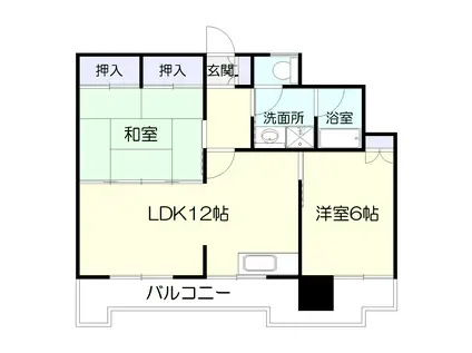 ホワイトシーガル(2LDK/5階)の間取り写真