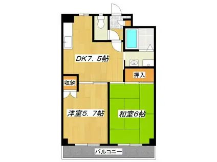 MSDビル(2DK/5階)の間取り写真