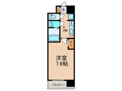 スプランディット中之島DUE(1K/11階)の間取り写真