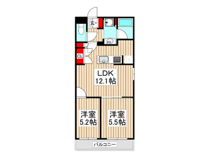 プラネソシエプラス桜台(2LDK/1階)の間取り写真