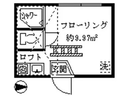 シエスタルミエール(ワンルーム/2階)の間取り写真