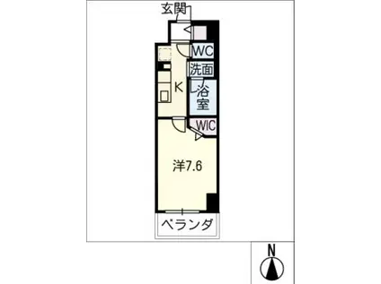 MELIV刈谷(1K/7階)の間取り写真