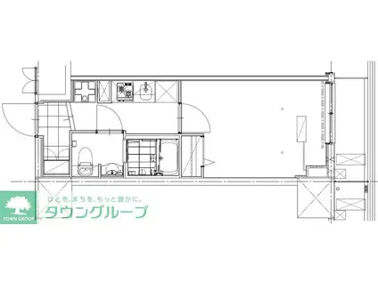GENOVIA草加(1K/5階)の間取り写真
