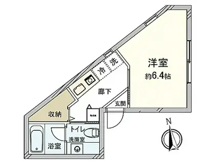 ドムス奥沢(1K/3階)の間取り写真