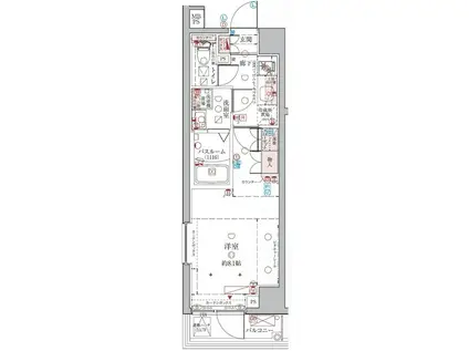 クレヴィスタ綾瀬II(1K/7階)の間取り写真