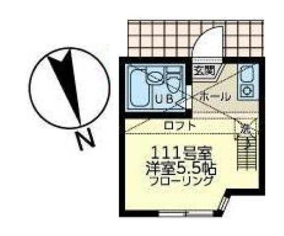 ユナイト南太田ジヴェルニー(ワンルーム/1階)の間取り写真