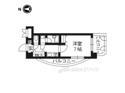 ライオンズマンション四条堀川(1K/10階)の間取り写真