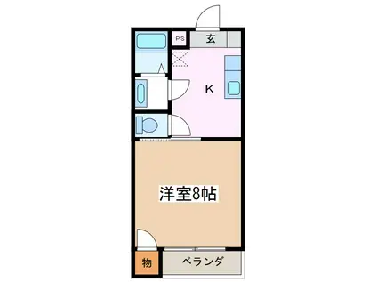 フローレンス県(1K/2階)の間取り写真