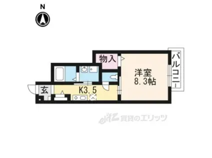 プラムコート北野A棟(1K/1階)の間取り写真