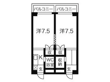 フィクトワール愛知ウエスト(2K/4階)の間取り写真