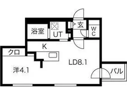 エアフォルク発寒南(1LDK/2階)の間取り写真